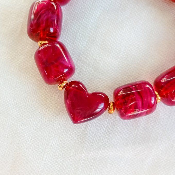 Bracelet ROSE, perle coeur