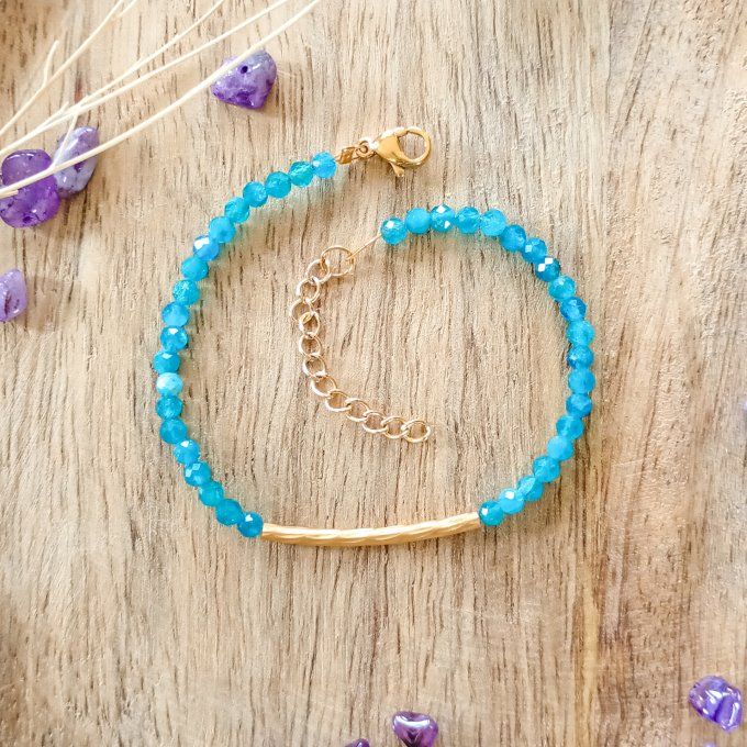 Bracelet NAÏA perles facettées en apatite