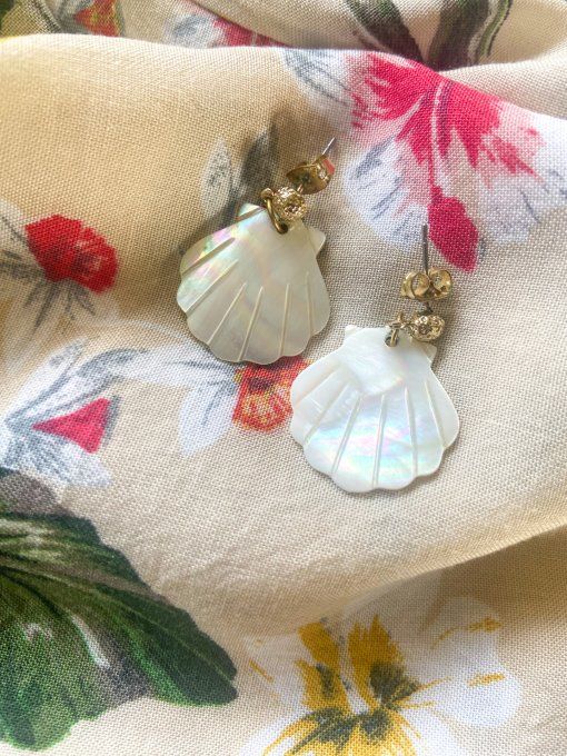 Boucles d'oreilles MERMAID, coquillages nacre