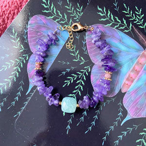 Bracelet ATHENA, améthyste et amazonite