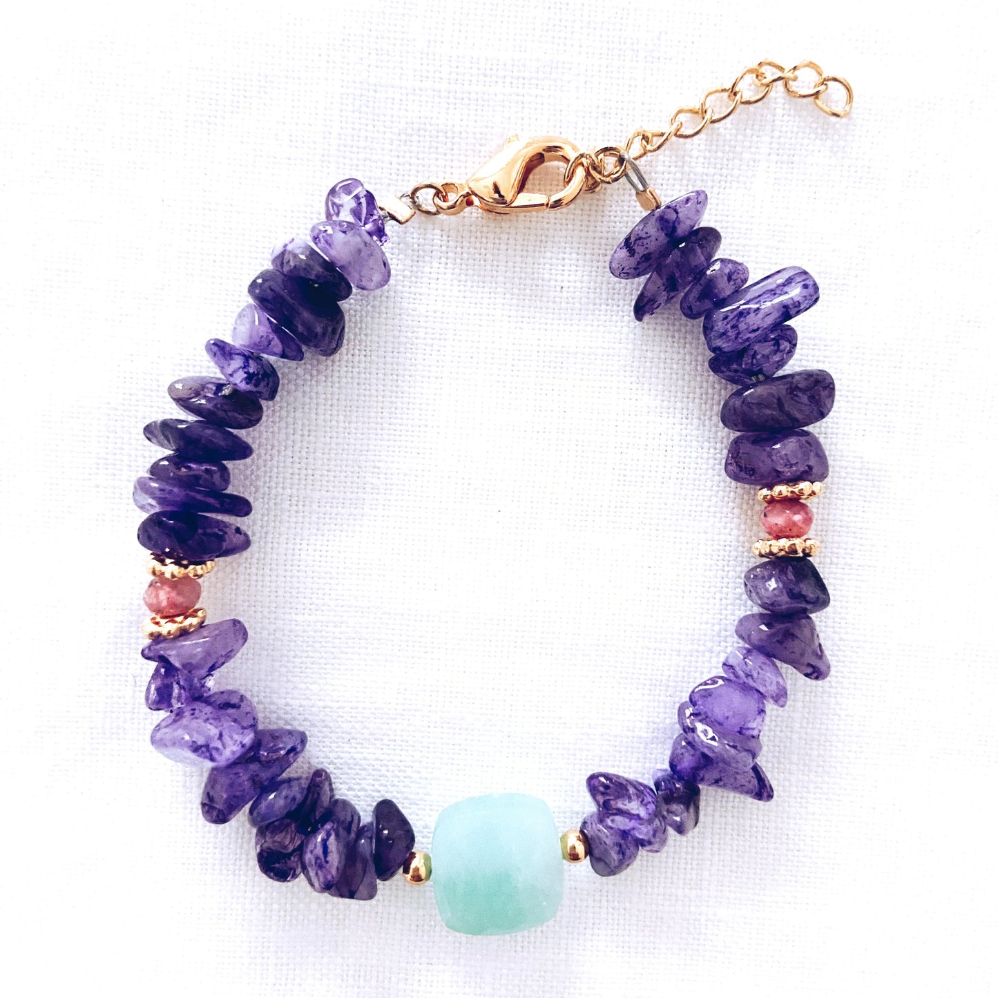 Bracelet ATHENA, améthyste et amazonite