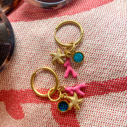 Créoles OCÉANE, breloques coquillages