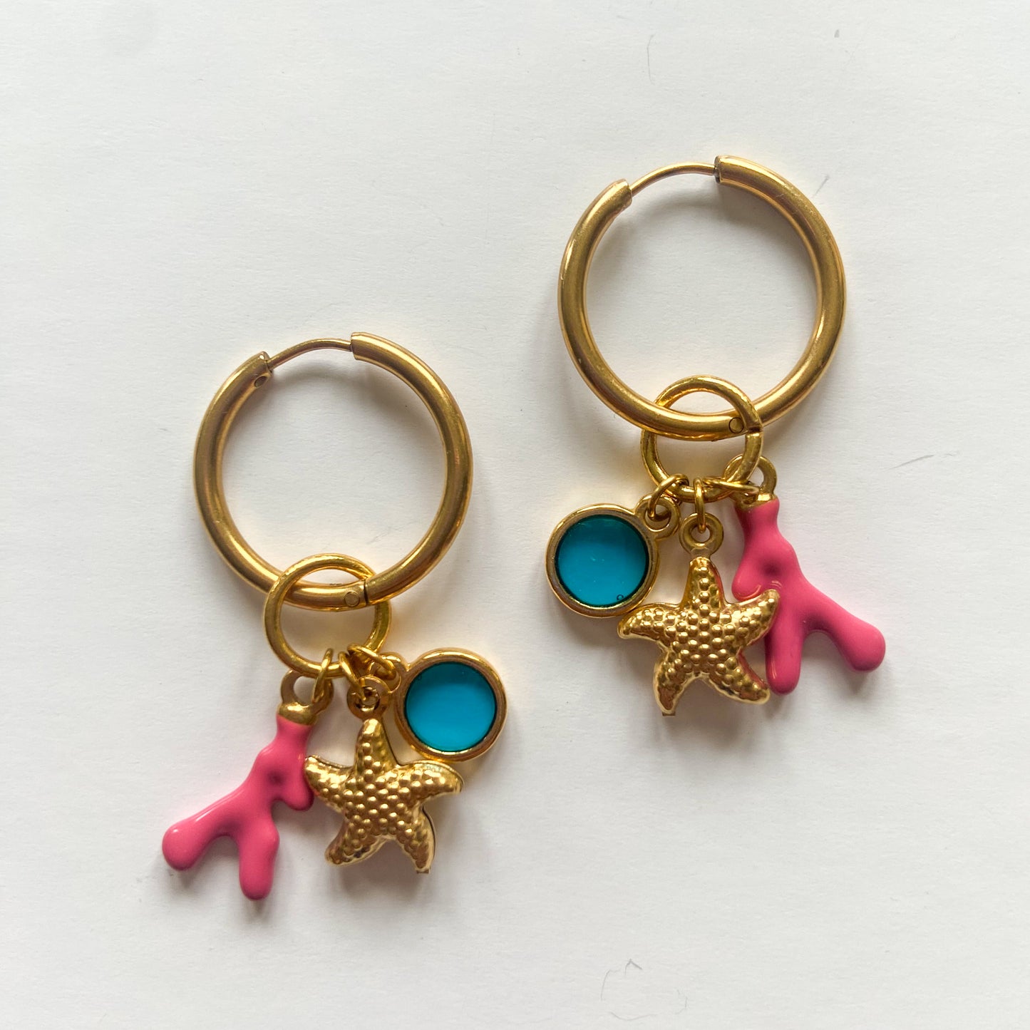 Créoles OCÉANE, breloques coquillages