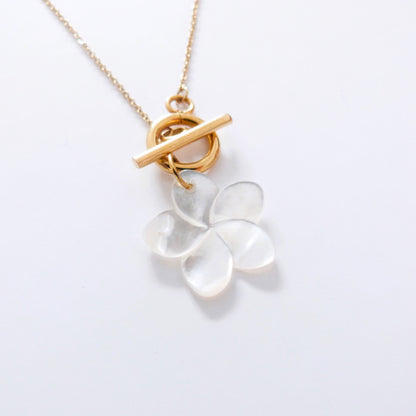 Collier MAHANA, fleur nacre