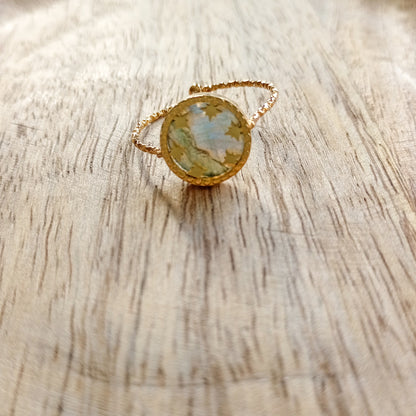 Bague réglable étoiles labradorite, Bague ASTER